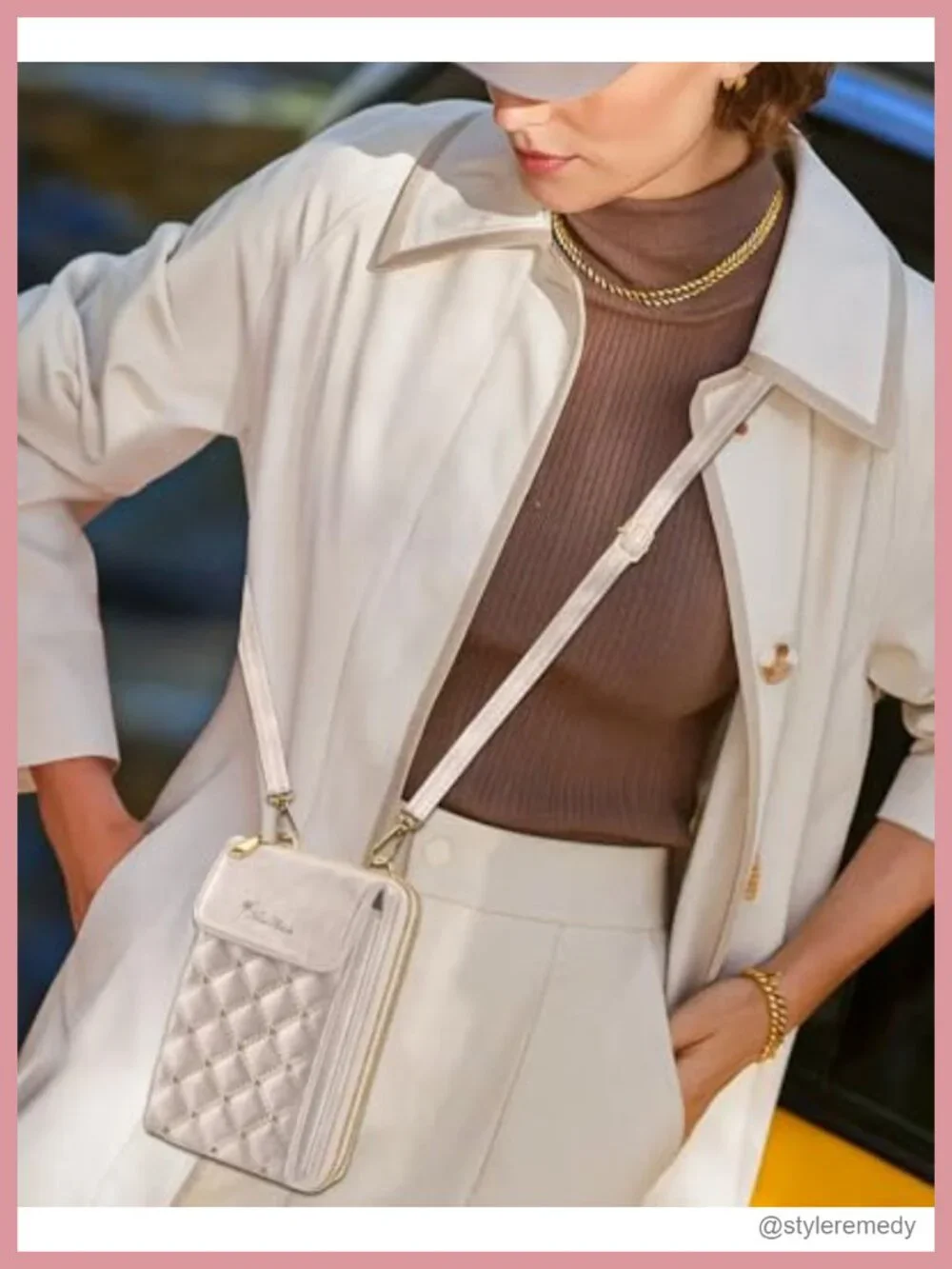 Vegan Leather Crossbody Bag with Phone Pocket and Card Slots
